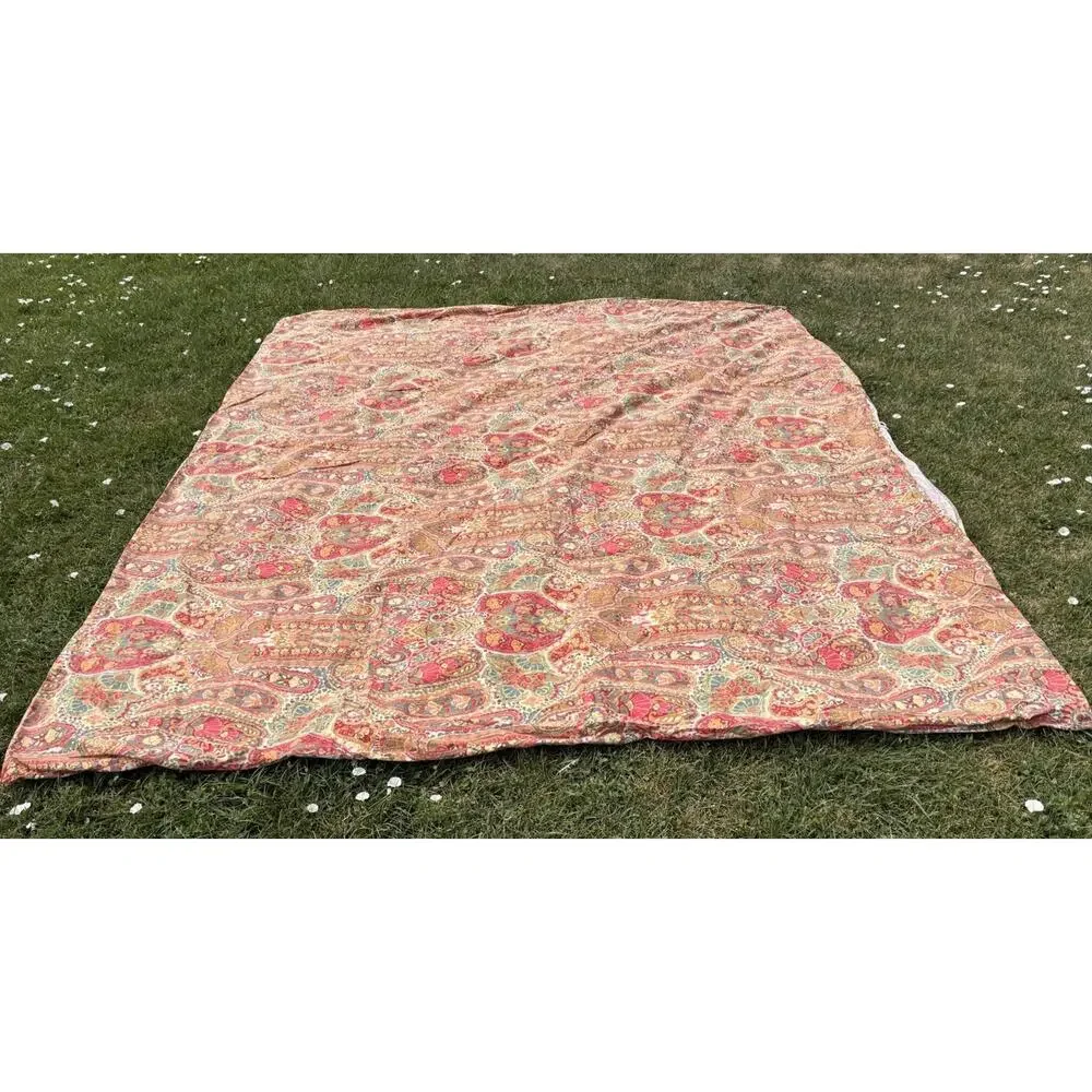 Pottery Barn100% Organic Cotton Maeve Paisley Duvet Cover King Size Red M7